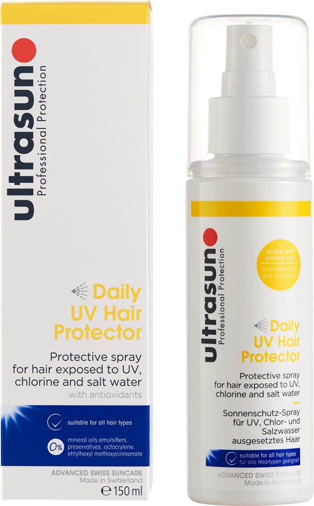 Laiskan perheenäidin parhaat aurinkovoiteet,  Ultrasun Daily UV Hair Protector 