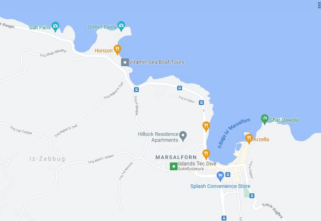 gozo rantoja kartta marsalforn