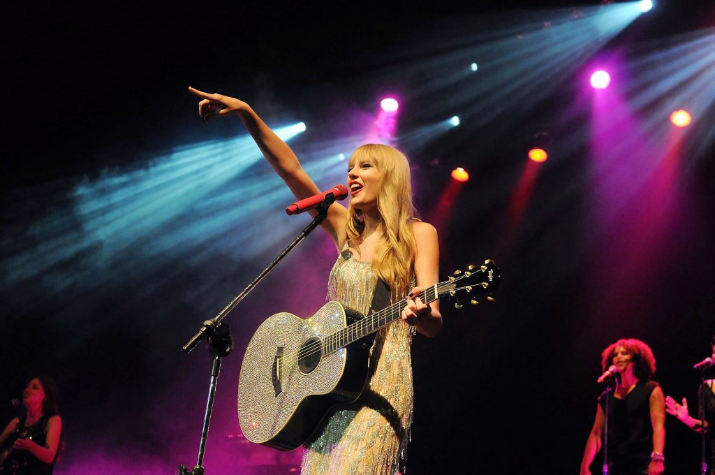 Taylor Swift during her show at the HSBC Arena in Rio de Janeiro, Brazil