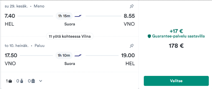 lennot HKI-VLN