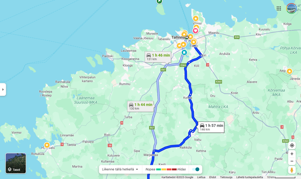 Autolla Euroopassa - Via Baltica - Tallinnan reitti